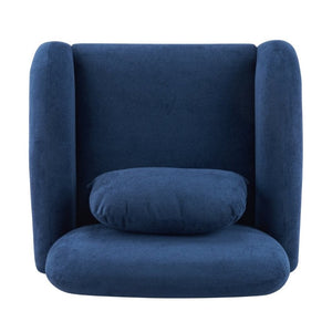 English Elm Maxx Plush Accent Armchair Wraparound Back Foam Cushion for Living Room Nooks Black, Blue N776P499883S
