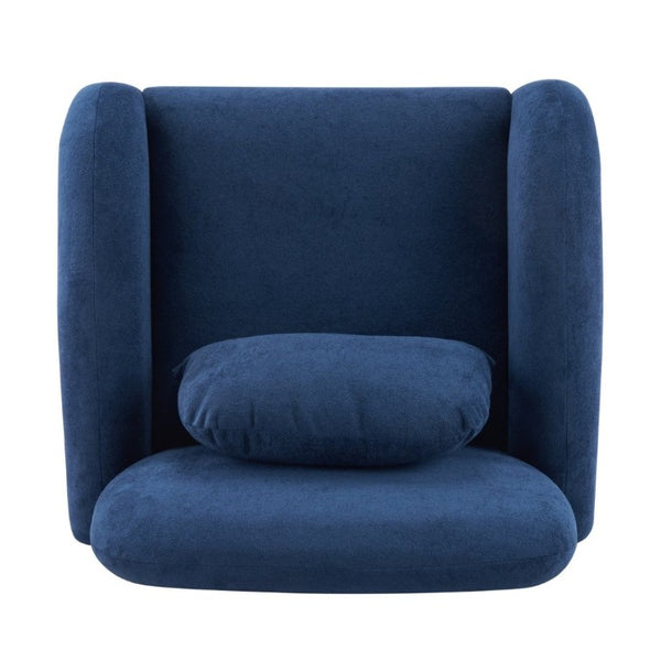 English Elm Maxx Plush Accent Armchair Wraparound Back Foam Cushion for Living Room Nooks Black, Blue N776P499883S