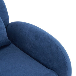 English Elm Maxx Plush Accent Armchair Wraparound Back Foam Cushion for Living Room Nooks Black, Blue N776P499883S