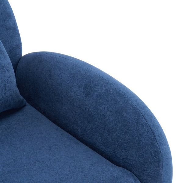 English Elm Maxx Plush Accent Armchair Wraparound Back Foam Cushion for Living Room Nooks Black, Blue N776P499883S