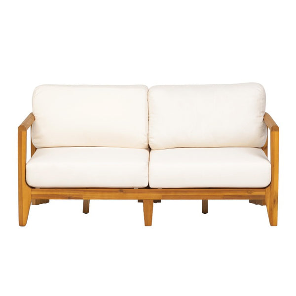 English Elm Elysian Outdoor Acacia Wood 4 Piece Chat Set with Plush Weather Resistant Cushions N776P505070T-2_N776P505071T