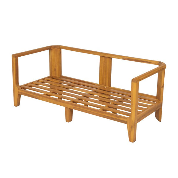 English Elm Elysian Outdoor Acacia Wood 4 Piece Chat Set with Plush Weather Resistant Cushions N776P505070T-2_N776P505071T
