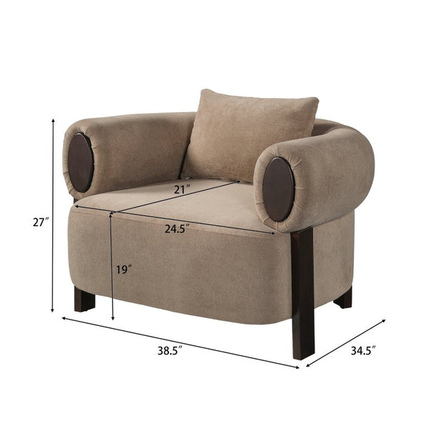 English Elm Audrey Armchair Wrap Around Solid Wood Frame Scandinavian Lounge Reading Chair Brown 38.5 L x 34.5 W x 27 H Set of 2 N776P507258B-2