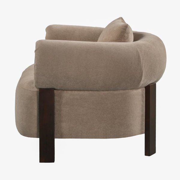 English Elm Audrey Armchair Wrap Around Solid Wood Frame Scandinavian Lounge Reading Chair Brown 38.5 L x 34.5 W x 27 H Set of 2 N776P507258B-2