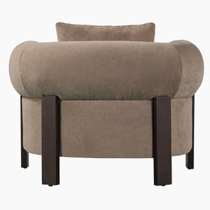 English Elm Audrey Armchair Wrap Around Solid Wood Frame Scandinavian Lounge Reading Chair Brown 38.5 L x 34.5 W x 27 H Set of 2 N776P507258B-2