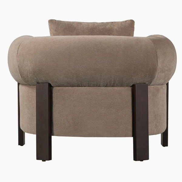 English Elm Audrey Armchair Wrap Around Solid Wood Frame Scandinavian Lounge Reading Chair Brown 38.5 L x 34.5 W x 27 H Set of 2 N776P507258B-2