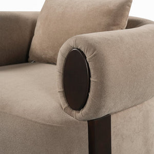 English Elm Audrey Armchair Wrap Around Solid Wood Frame Scandinavian Lounge Reading Chair Brown 38.5 L x 34.5 W x 27 H Single N776P507258B