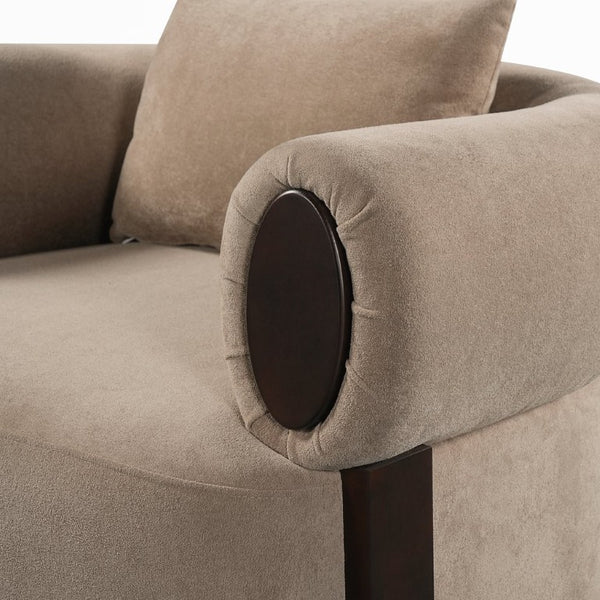 English Elm Audrey Armchair Wrap Around Solid Wood Frame Scandinavian Lounge Reading Chair Brown 38.5 L x 34.5 W x 27 H Single N776P507258B
