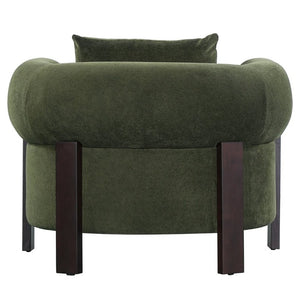 English Elm Upholstered Lounge Chairs with Solid Wood Frame for Modern Living Rooms Pair Olive Green Set of 2 N776P507258G-2