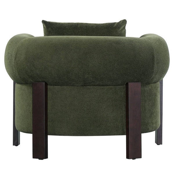 English Elm Upholstered Lounge Chairs with Solid Wood Frame for Modern Living Rooms Pair Olive Green Set of 2 N776P507258G-2