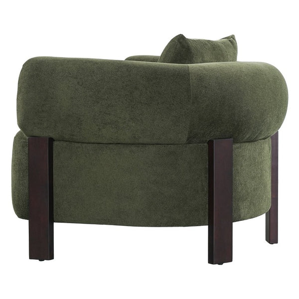 English Elm Upholstered Lounge Chairs with Solid Wood Frame for Modern Living Rooms Pair Olive Green Set of 2 N776P507258G-2