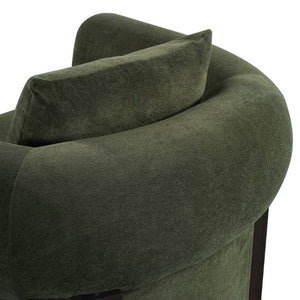 English Elm Audrey Armchair Wrap Around Solid Wood Frame Scandinavian Lounge Reading Chair Olive Green 38.5 L x 34.5 W x 27 H Single N776P507258G