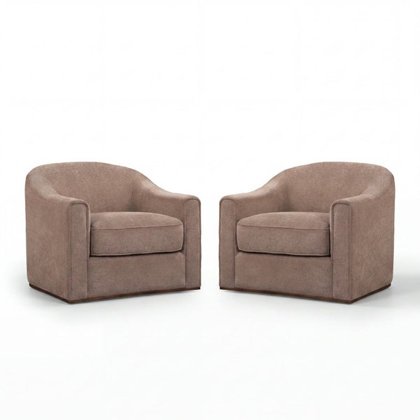English Elm Upholstered Lounge Chairs with Solid Wood Frame for Modern Living Rooms Pair Dark Brown Set of 2 N776P507259D-2