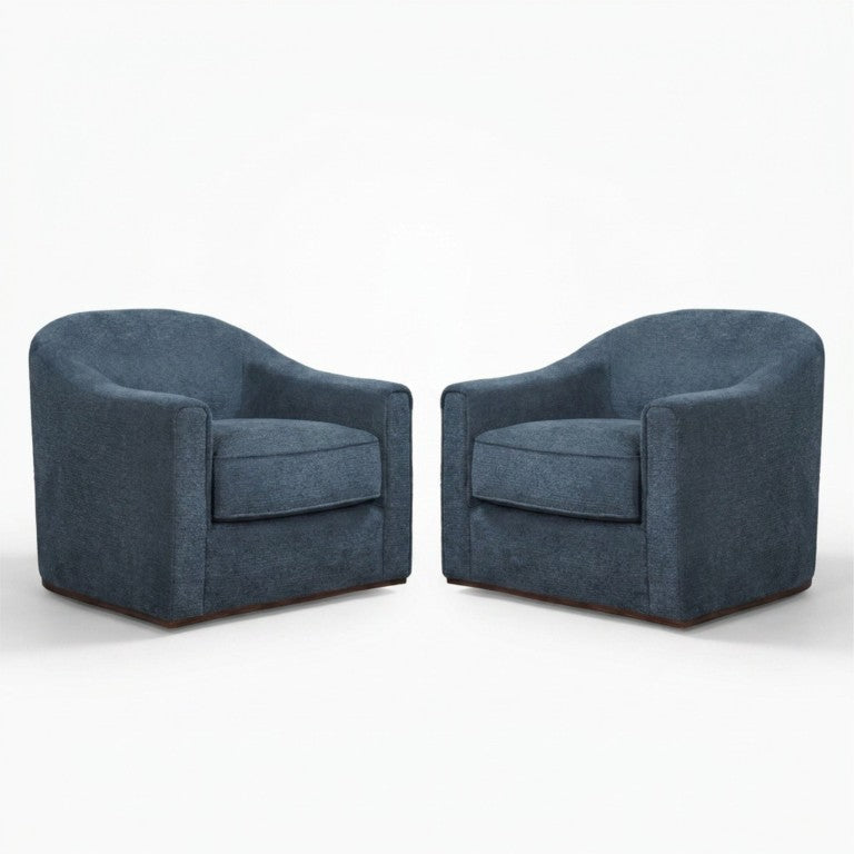 English Elm Indoor Swivel Accent Chair Set of Two with 360 Rotation for Modern Living Rooms N776P507259N-2
