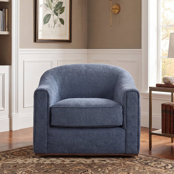 English Elm Upholstered Lounge Chairs with Solid Wood Frame for Modern Living Rooms Pair Navy Blue Single N776P507259N