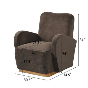 English Elm Audrey Armchair Wrap Around Solid Wood Frame Scandinavian Lounge Reading Chair Dark Brown 30.5 L x 34.5 W x 34 H Set of 2 N776P507260D-2