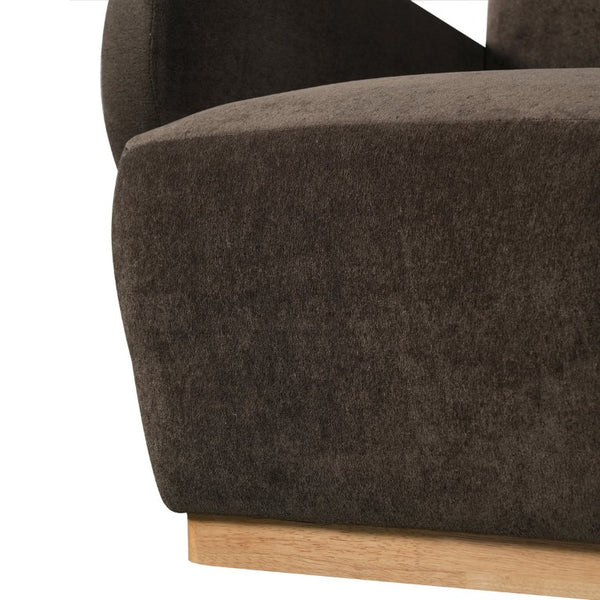 English Elm Audrey Armchair Wrap Around Solid Wood Frame Scandinavian Lounge Reading Chair Dark Brown 30.5 L x 34.5 W x 34 H Single N776P507260D