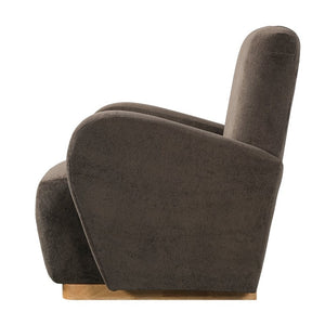 English Elm Audrey Armchair Wrap Around Solid Wood Frame Scandinavian Lounge Reading Chair Dark Brown 30.5 L x 34.5 W x 34 H Single N776P507260D