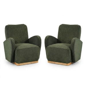 English Elm Upholstered Accent Chair Set of 2 with Solid Wood Base for Modern Living Spaces N776P507260G-2