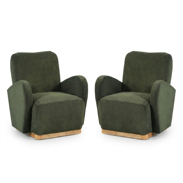 English Elm Upholstered Accent Chair Set of 2 with Solid Wood Base for Modern Living Spaces N776P507260G-2