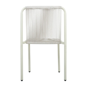 English Elm Outdoor Handwoven Rope Armless Dining Chairs Resort Style Patio Seating Set of 2 N776P507717W