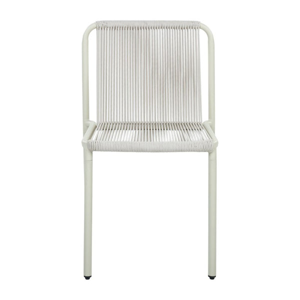 English Elm Outdoor Handwoven Rope Armless Dining Chairs Resort Style Patio Seating Set of 2 N776P507717W