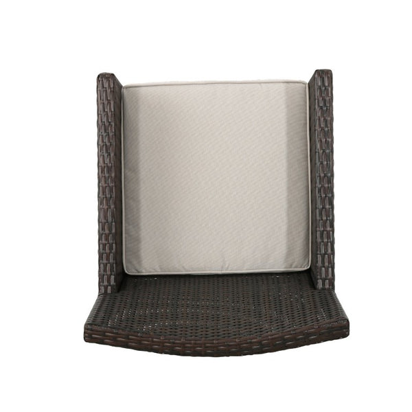 English Elm Antibes Outdoor Dining Chairs Set of 2 Handwoven PE Wicker All Weather Patio Brown Multi N776P507719B