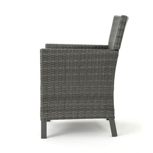 English Elm Cypress Outdoor Dining Chairs Handwoven PE Wicker All Weather Patio Set of Two N776P507719G