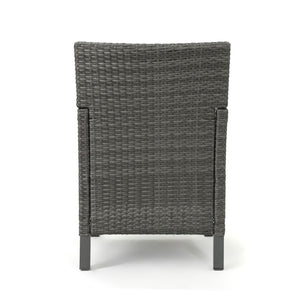 English Elm Cypress Outdoor Dining Chairs Handwoven PE Wicker All Weather Patio Set of Two N776P507719G