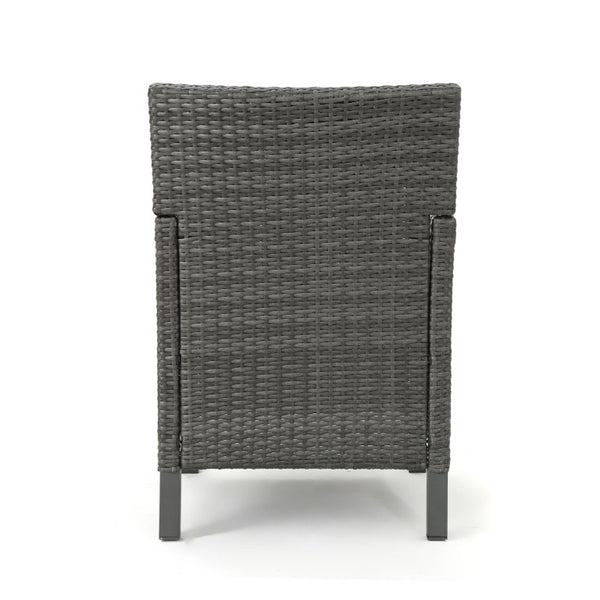 English Elm Cypress Outdoor Dining Chairs Handwoven PE Wicker All Weather Patio Set of Two N776P507719G