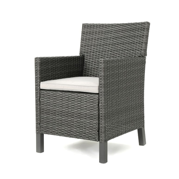English Elm Cypress Outdoor Dining Chairs Handwoven PE Wicker All Weather Patio Set of Two N776P507719G