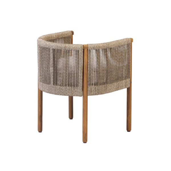 English Elm Outdoor Acacia Wood Dining Chairs with Braided Rope Weave Scandinavian Patio Style Brown Set of 2 N776P508223D
