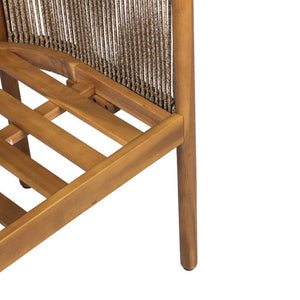 English Elm Outdoor Acacia Wood Dining Chairs with Braided Rope Weave Scandinavian Patio Style Brown Set of 2 N776P508223D