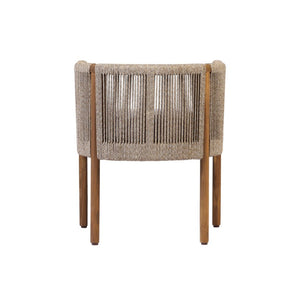 English Elm Outdoor Acacia Wood Dining Chairs with Braided Rope Weave Scandinavian Patio Style Brown Set of 2 N776P508223D