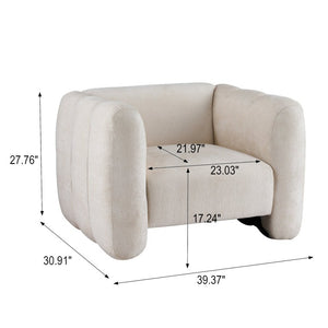 English Elm Upholstery Club Chair with Channel Stitching Plush Seat for Modern Living Spaces N776P519505B