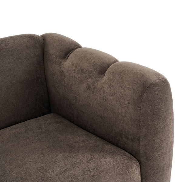English Elm Velvet Club Chair with Channel Stitching Low Profile Seat for Modern Living Spaces N776P519505D