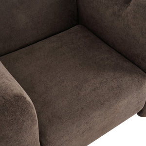 English Elm Velvet Club Chair with Channel Stitching Low Profile Seat for Modern Living Spaces N776P519505D
