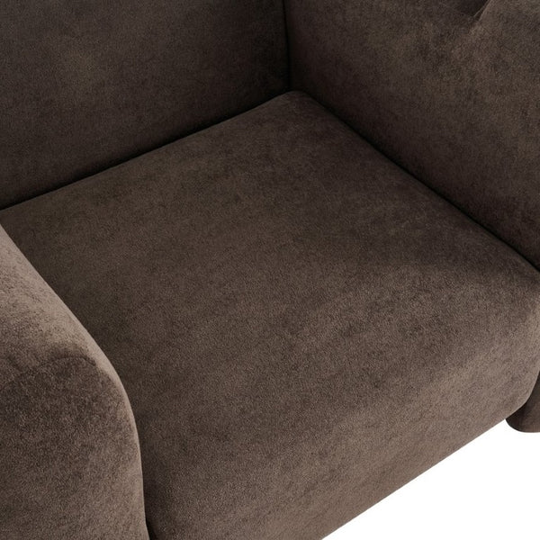 English Elm Velvet Club Chair with Channel Stitching Low Profile Seat for Modern Living Spaces N776P519505D
