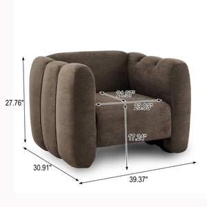 English Elm Velvet Club Chair with Channel Stitching Low Profile Seat for Modern Living Spaces N776P519505D