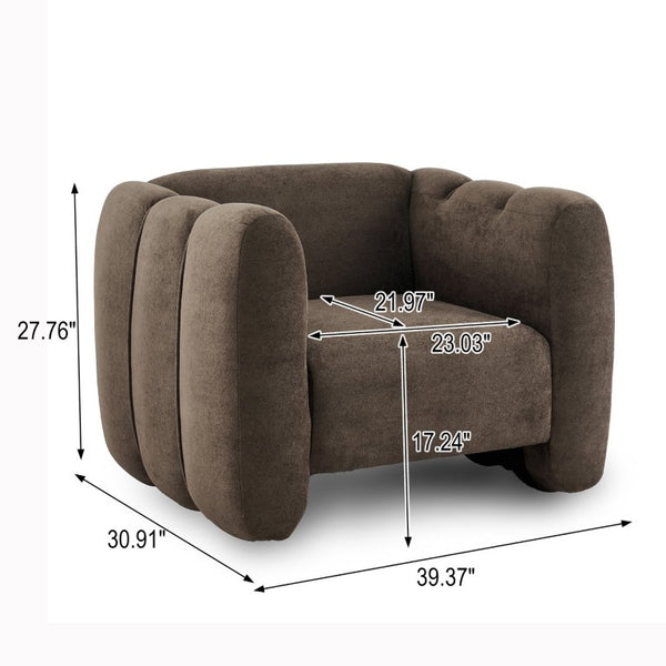 English Elm Velvet Club Chair with Channel Stitching Low Profile Seat for Modern Living Spaces N776P519505D