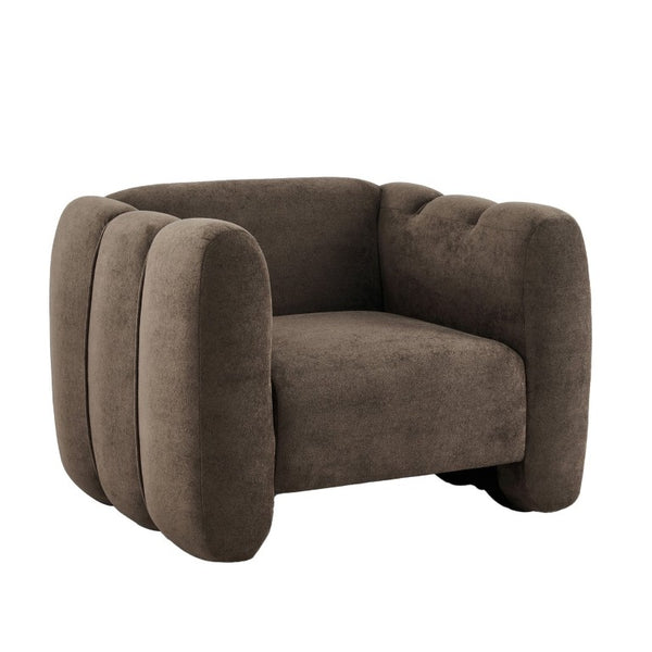 English Elm Velvet Club Chair with Channel Stitching Low Profile Seat for Modern Living Spaces N776P519505D