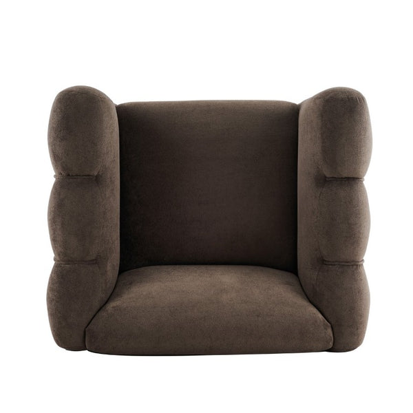 English Elm Velvet Club Chair with Channel Stitching Low Profile Seat for Modern Living Spaces N776P519505D