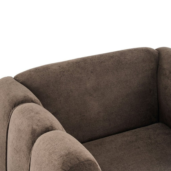 English Elm Velvet Club Chair with Channel Stitching Low Profile Seat for Modern Living Spaces N776P519505D