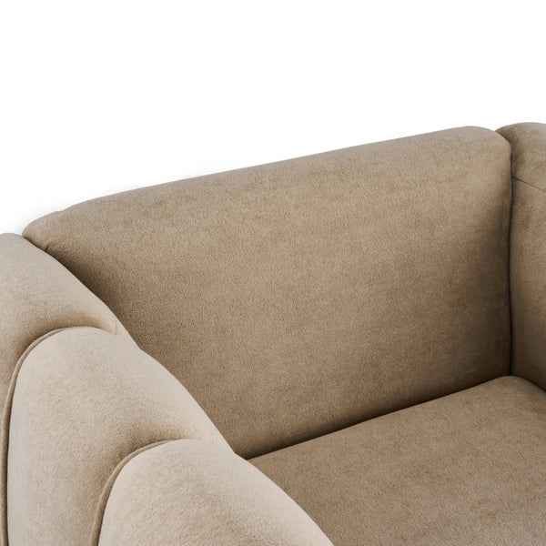 English Elm Velvet Club Chair with Channel Stitching for Living Room Bedroom or Reading Nook N776P519505L