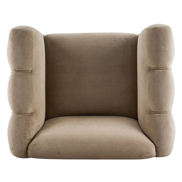 English Elm Velvet Club Chair with Channel Stitching for Living Room Bedroom or Reading Nook N776P519505L