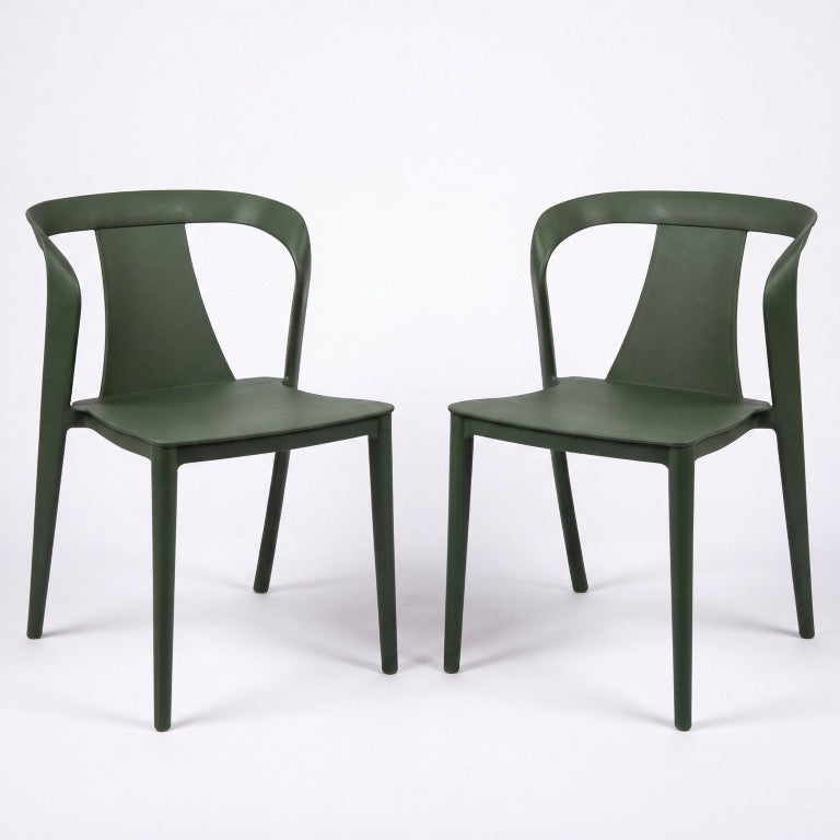English Elm Orchid Outdoor Stackable Side Chairs UV Resistant Plastic Patio Set for Modern Spaces N776P521605G