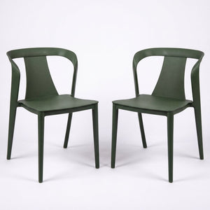 English Elm Orchid Outdoor Stackable Side Chairs UV Resistant Plastic Patio Set for Modern Spaces N776P521605G