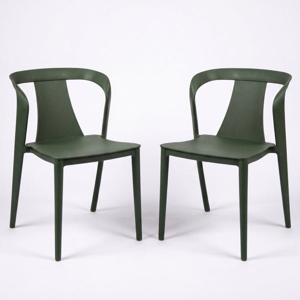 English Elm Orchid Outdoor Stackable Side Chairs UV Resistant Plastic Patio Set for Modern Spaces N776P521605G