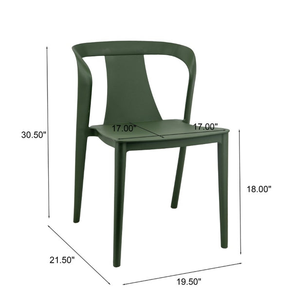English Elm Orchid Outdoor Stackable Side Chairs UV Resistant Plastic Patio Set for Modern Spaces N776P521605G