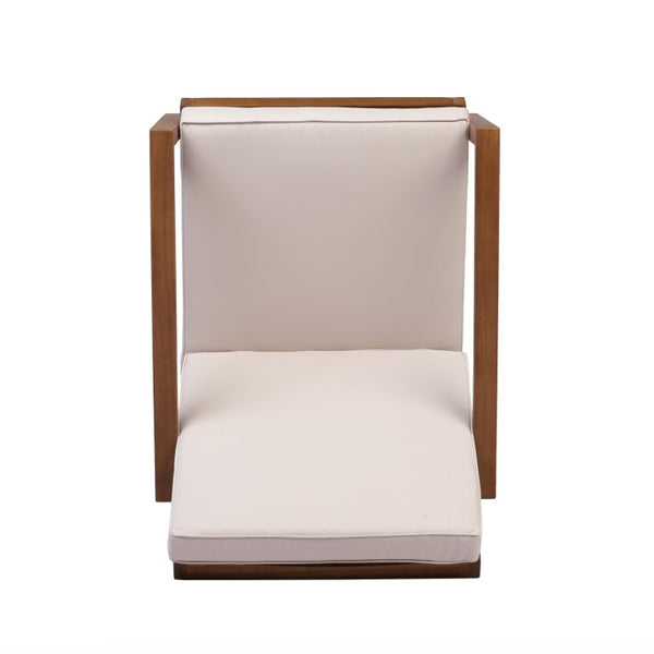 English Elm Leah Acacia Wood Adirondack Outdoor Chat Set with Slatted Table and Two Chairs Brown - A N776P524629B